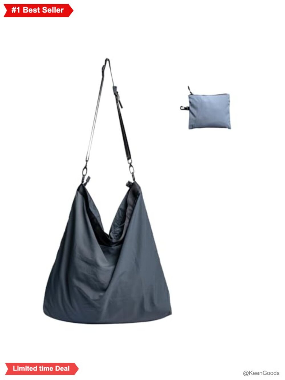 Lightweight Foldable Nylon Crossbody Bag Packable Travel Tote